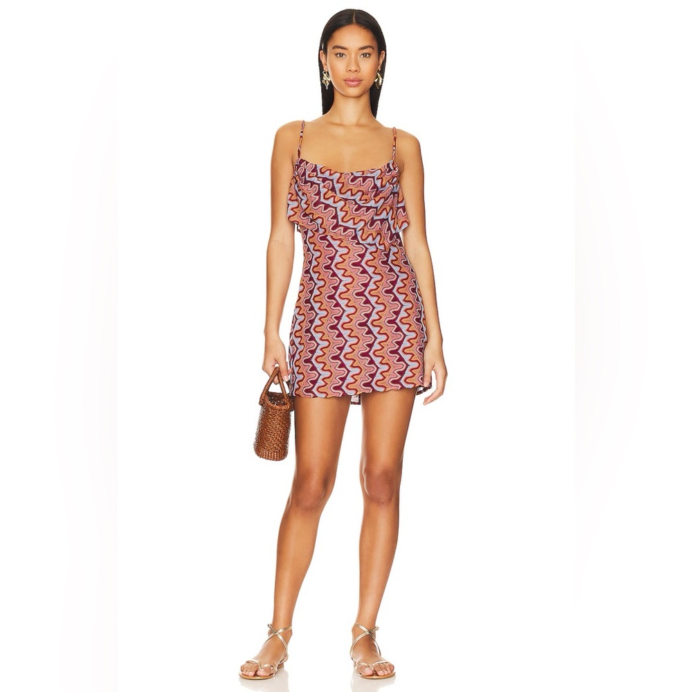 x REVOLVE Aubrey Slip Dress in Rust Multi